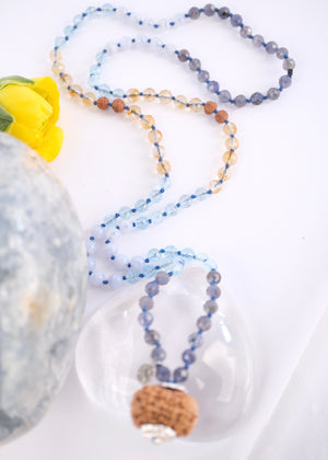 ARCHANGEL MICHAEL 'The Light Worker's Shield' Mala | 10 Mukhi, Topaz, Iolite, Citrine & Rudraksha