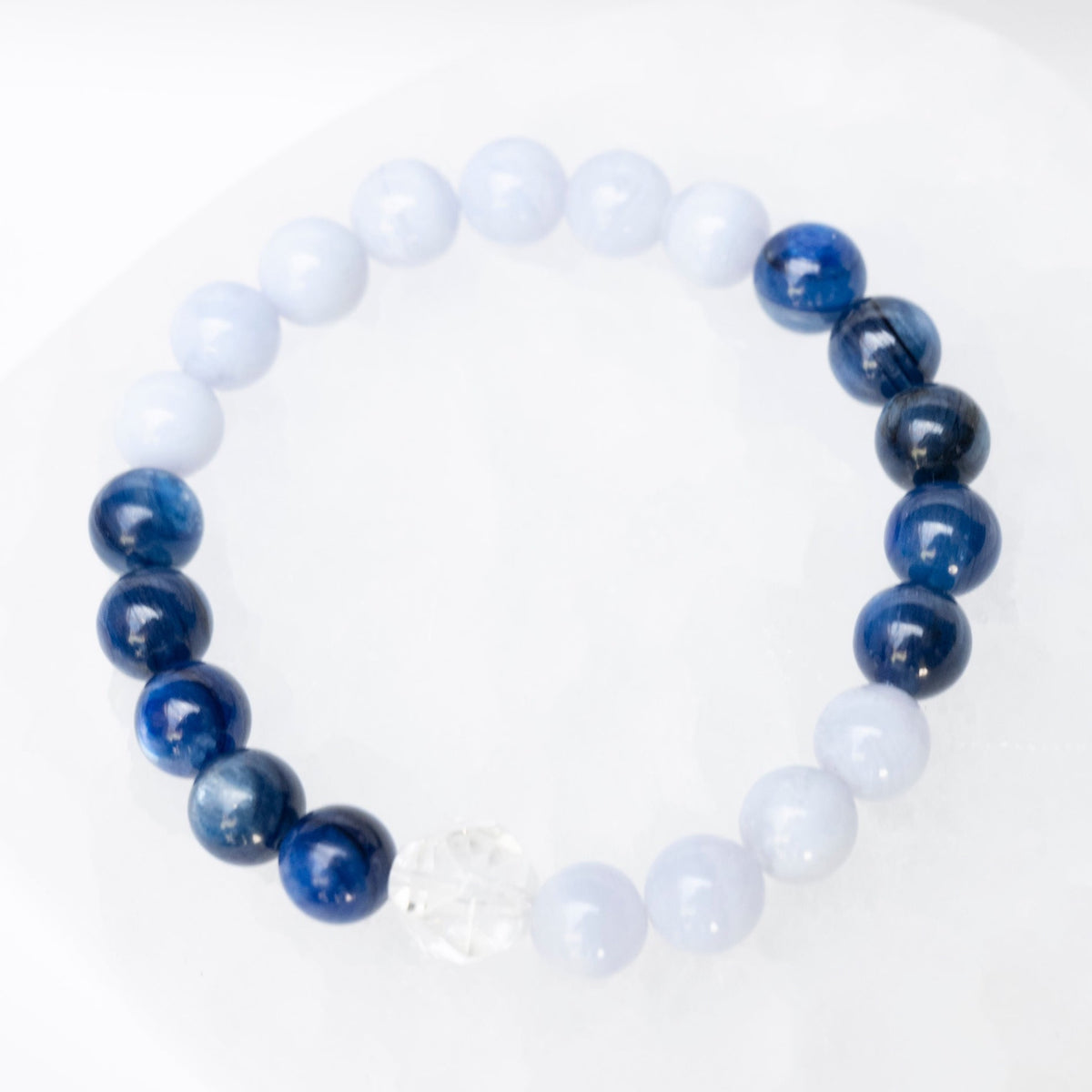 HIGH FREQUENCY Perfect Self Acceptance | Blue Lace Agate, Kyanite Bracelet