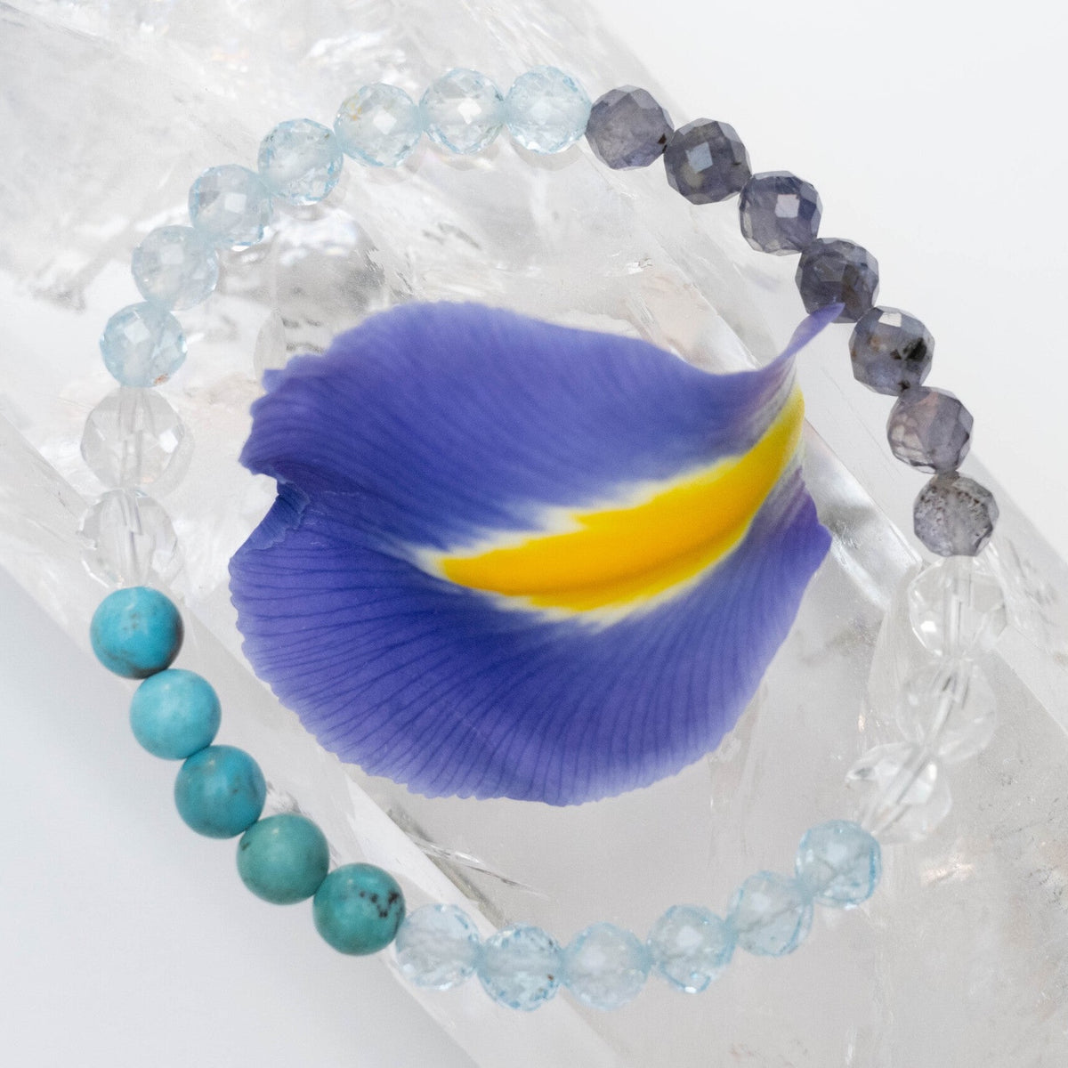 INTUITION Clarity Bracelet | Topaz, Iolite, Turquoise, Hekimer