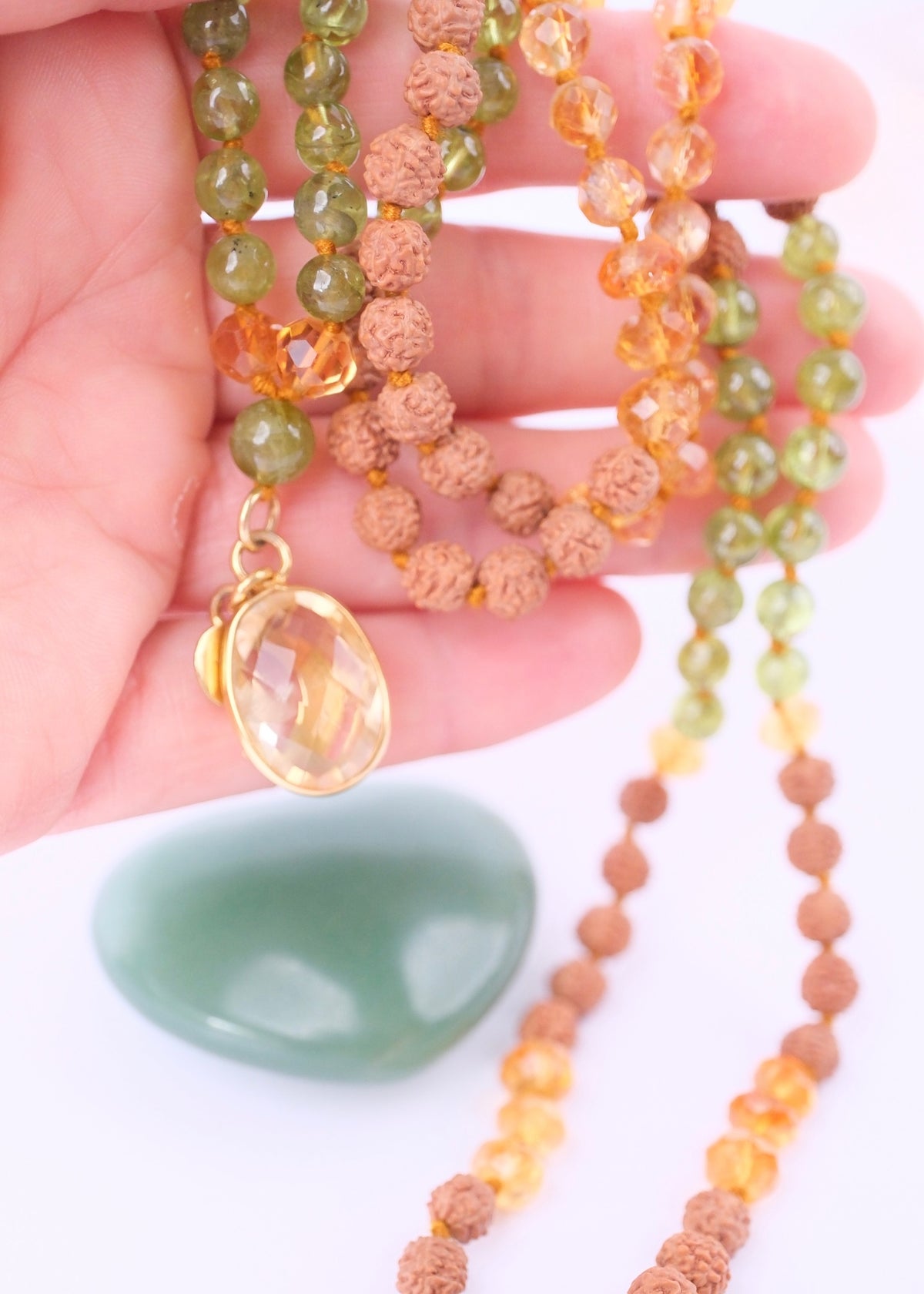 CELESTIAL ABUNDANCE Through Love | Peridot, Citrine, Rudraksha