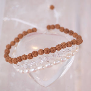 YOGA Bracelet | Pearl, Herkimer Quartz, Rudraksha