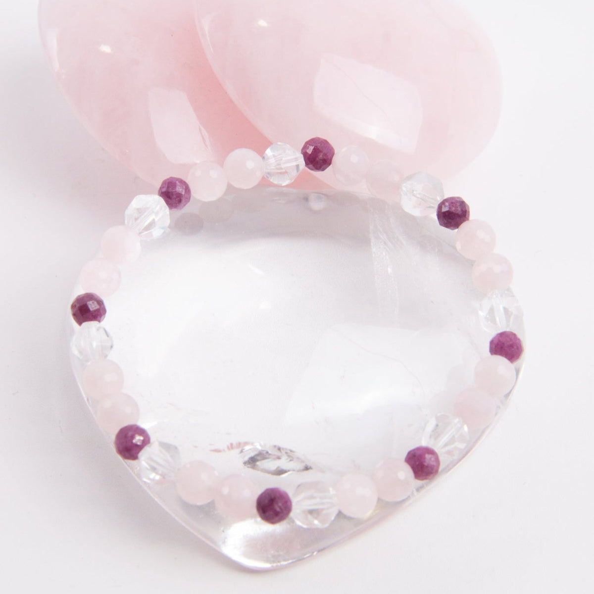 APHRODITE Love &amp; Beauty Bracelet | Ruby, Rose Quartz, Herkimer