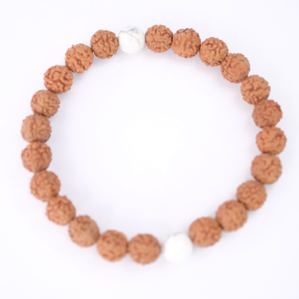 SHANTI Men’s Bracelet ‘Peace’ | Howlite, Rudraksha