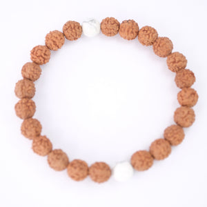 SHANTI Men’s Bracelet ‘Peace’ | Howlite, Rudraksha