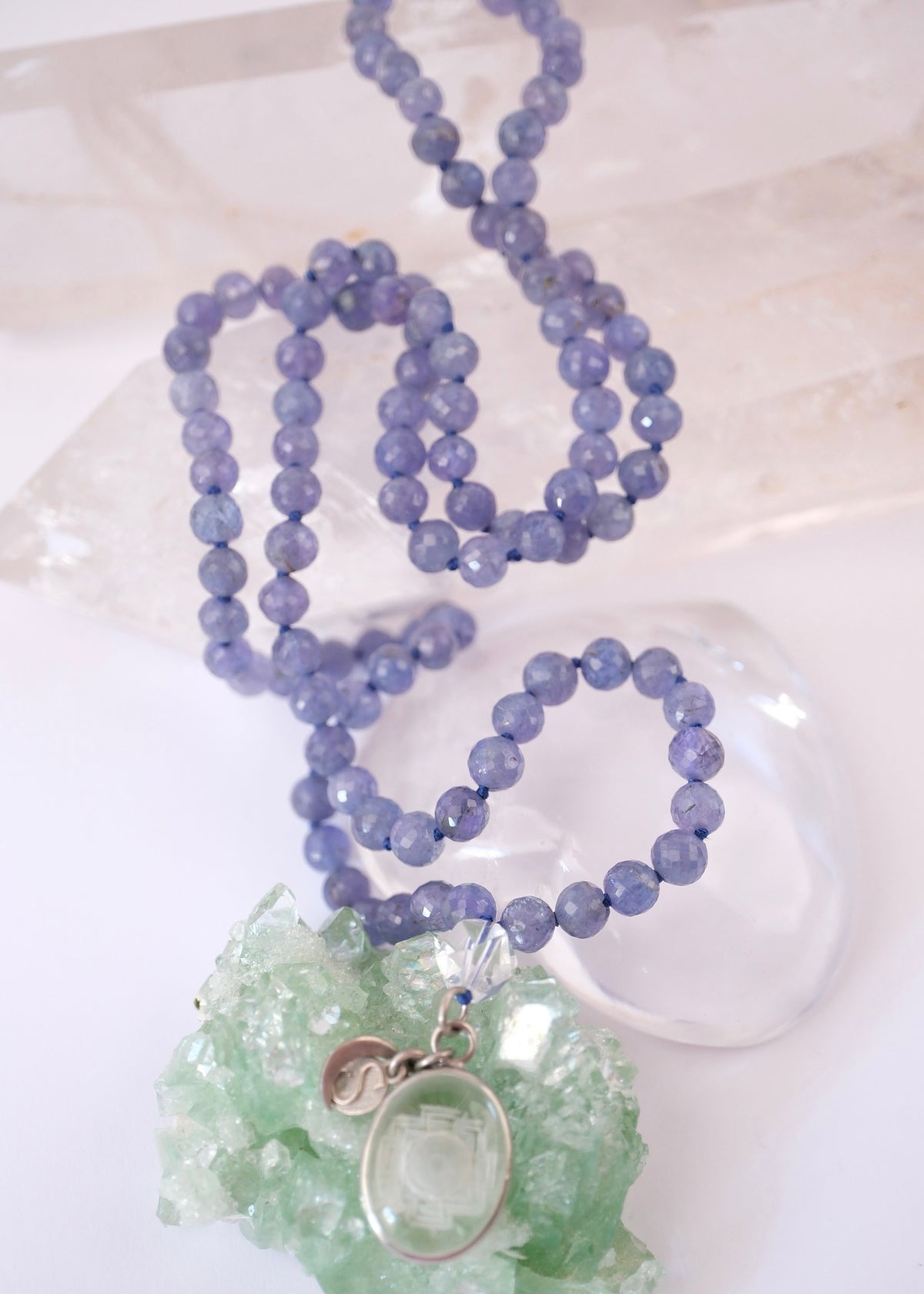 KASHI Awakened Mala | Tanzanite &amp; Himalayan Quartz | Shiva Consciousness
