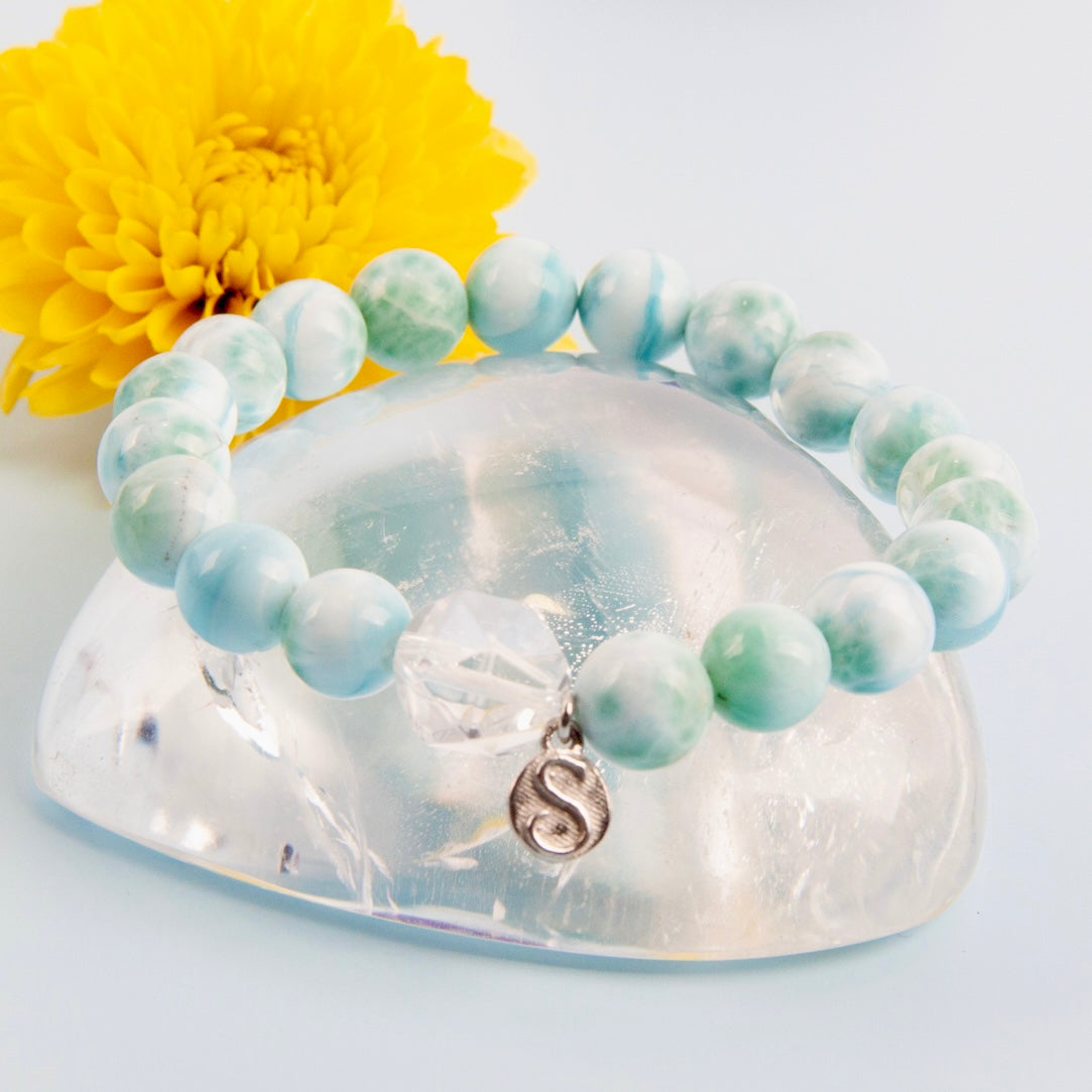 LIGHT OF TRUTH Larimar &amp; Herkimer Bracelet