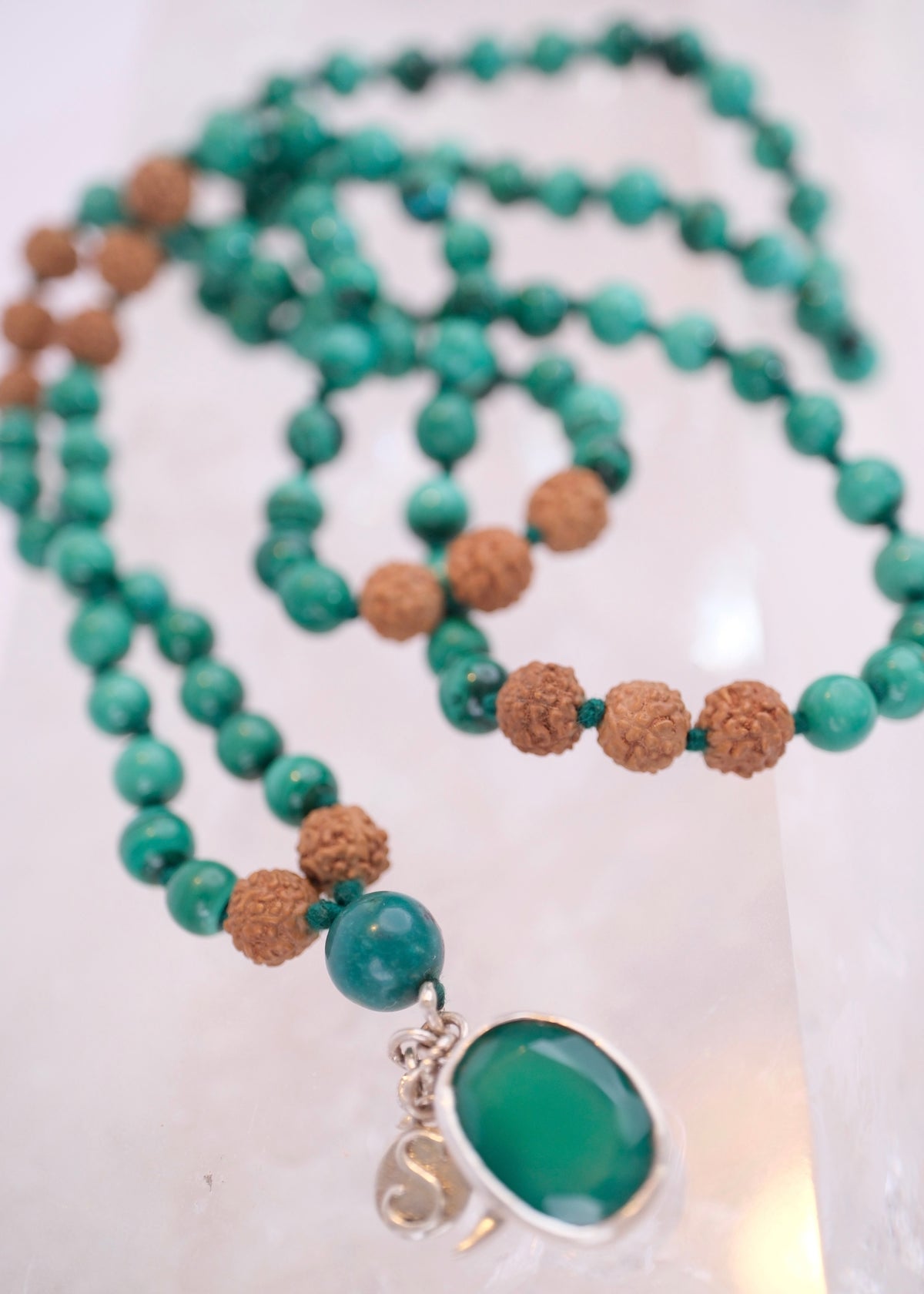 TRANSFORMATION Mala | Malachite, Green Onyx & Rudraksha