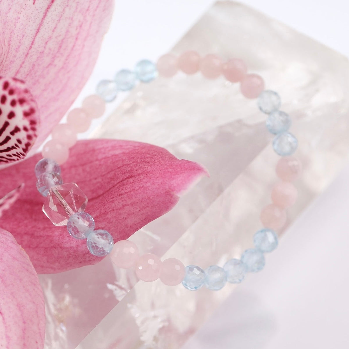 BLISS | Topaz , Rose Quartz &amp; Herkimer Bracelet