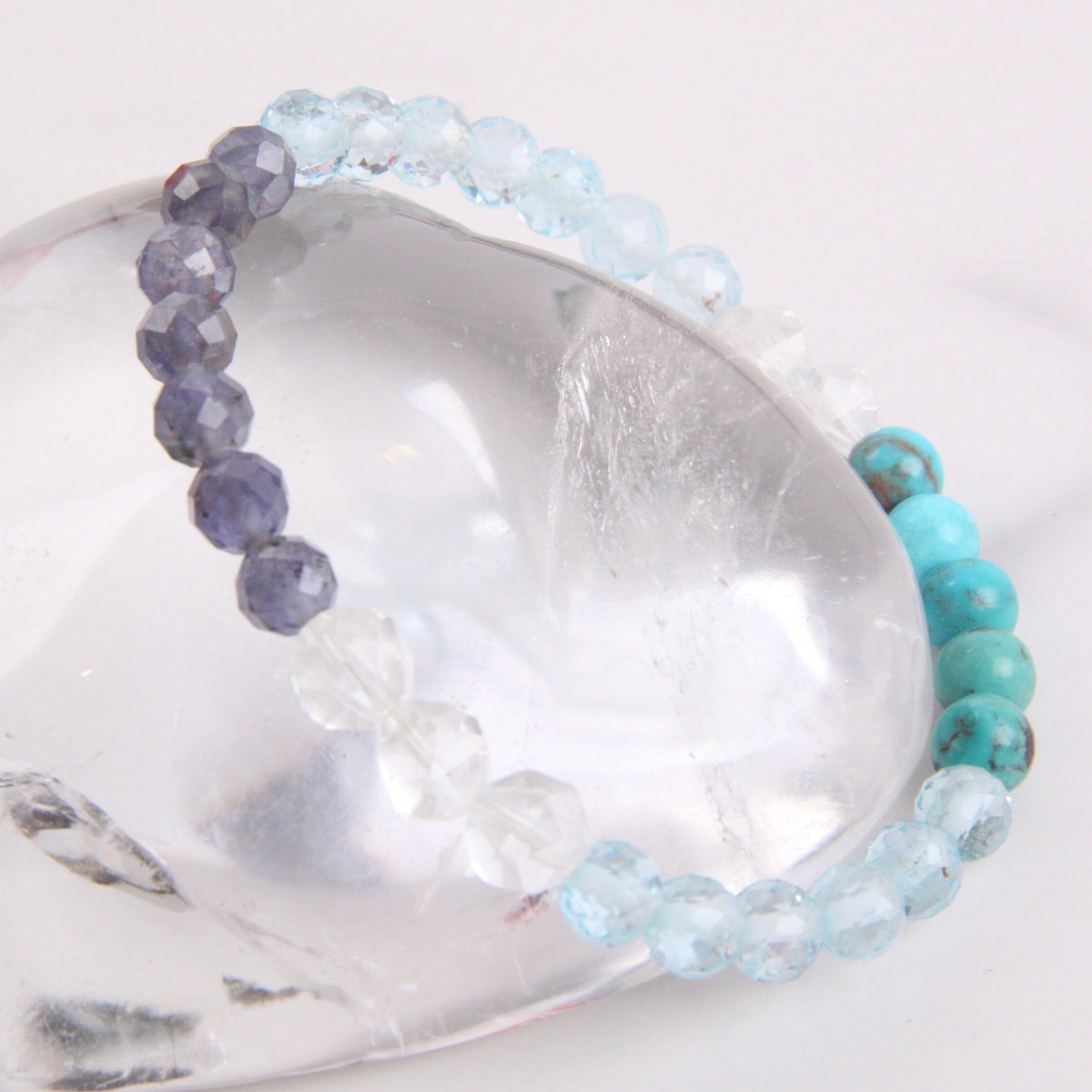 INTUITION &amp; MANIFESTATION Bracelet | Topaz, Iolite, Turquoise, Hekimer