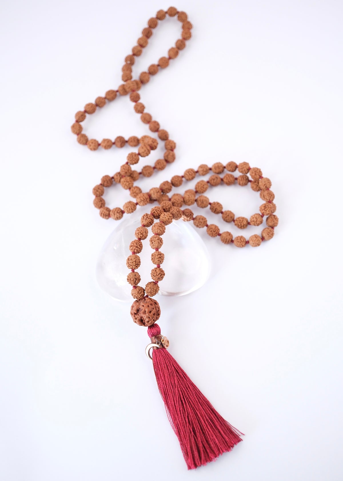 ADI Original Trinity Mala | Large Rudraksha with Nepal 3 Mukhi Guru bead. Meditation Mala