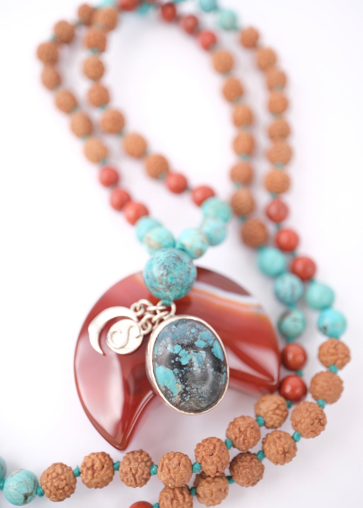 The TRIBAL Mala | Elders and Keepers of the Faith | Persian Turquoise, Red Jasper, Rudraksha