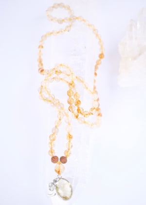 SOLAR PLEXUS Chakra Mala | Citrine, Lemon Quartz & Rudraksha