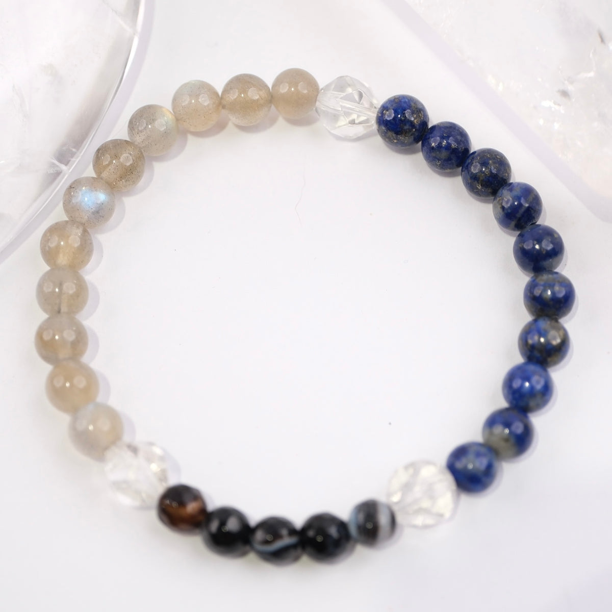 TEJASA Radiant Energy  | Labradorite, Lapis Lazuli, Faceted Black Onyx