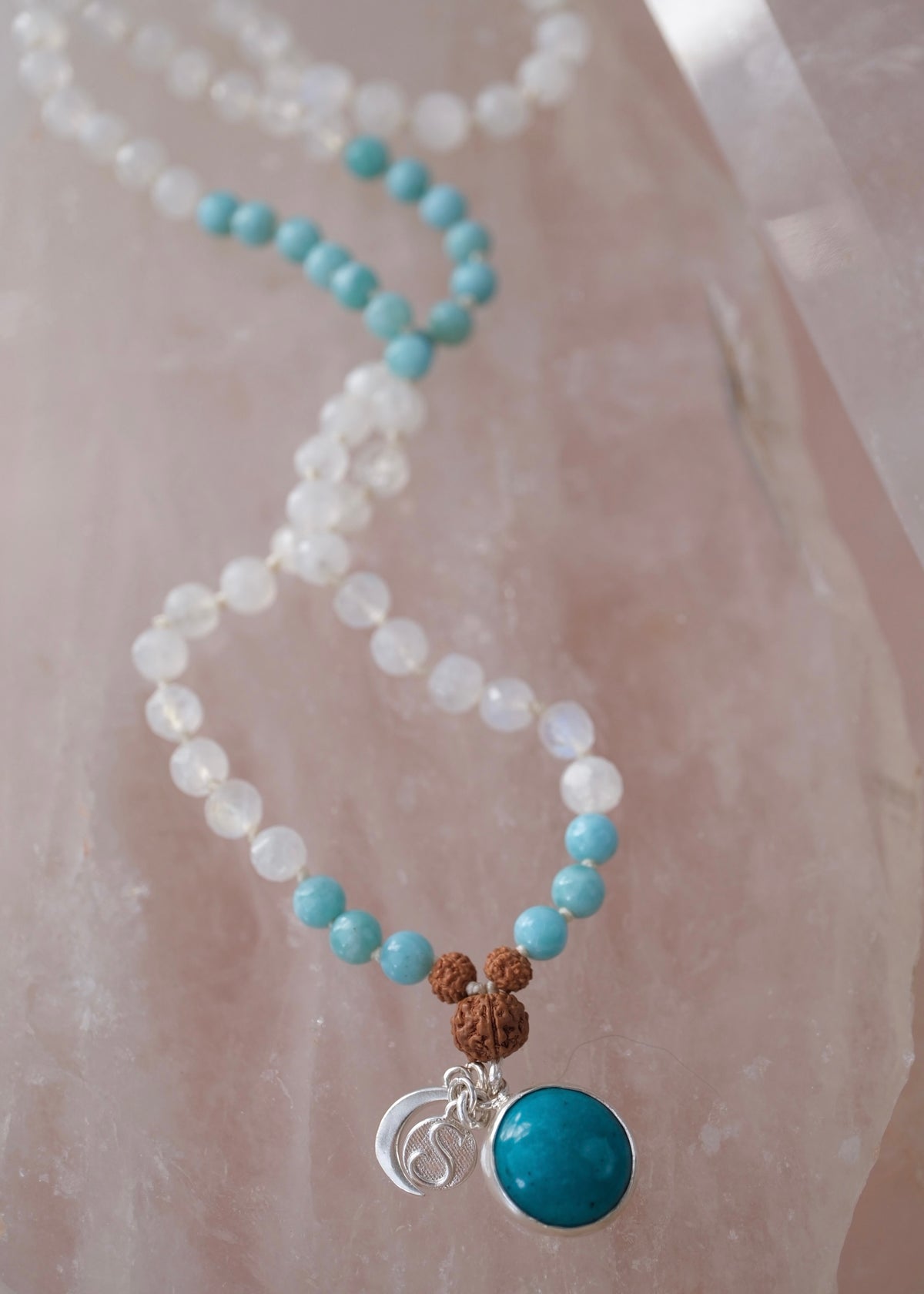 ATLANTIAN MALA | Larimar, Turquoise, Moonstone