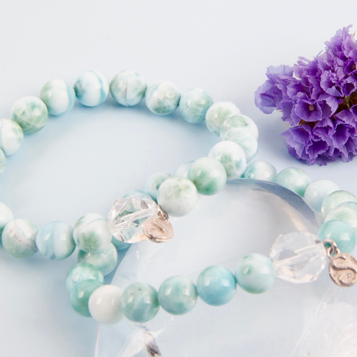 LIGHT OF TRUTH Larimar &amp; Herkimer Bracelet