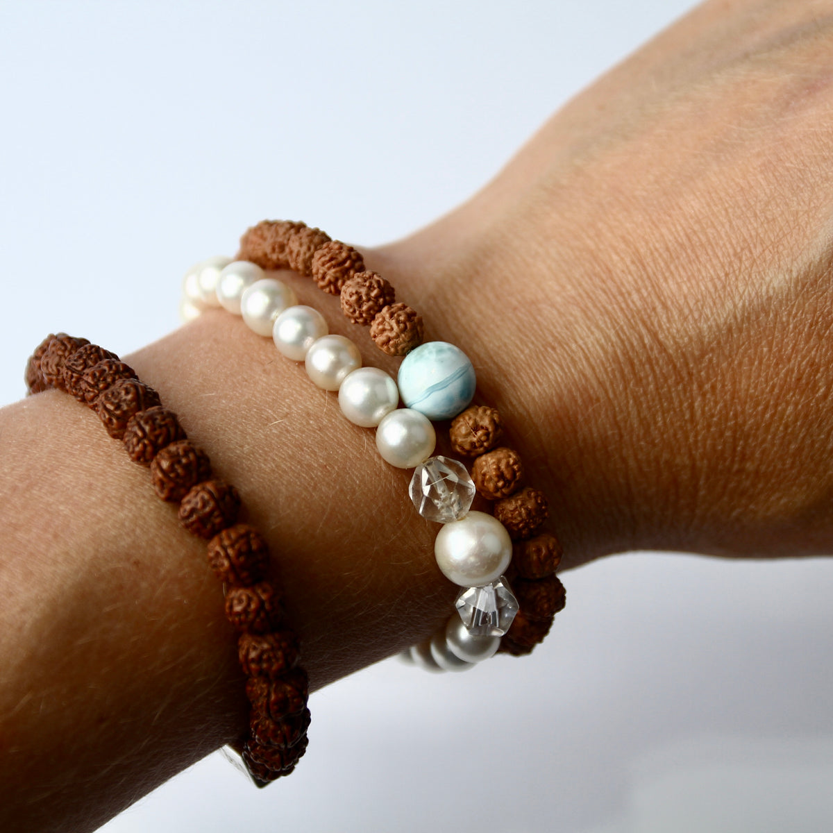 Himalaya LOKA | Rudraksha with Larimar Guru bead