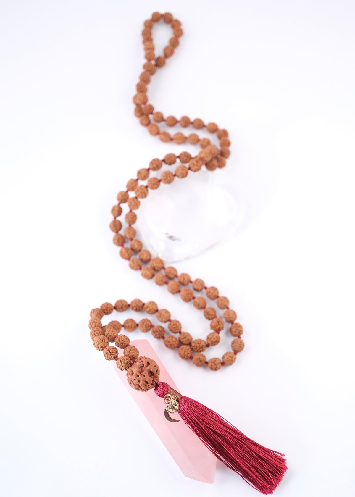 ADI Original Trinity Mala | Large Rudraksha with Nepal 3 Mukhi Guru bead. Meditation Mala