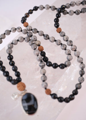 ADI YOGI Mala | Purpose & Protection | Map Stone, Onyx, Rudraksha