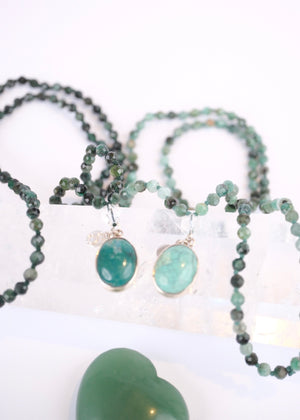 EKAANTA Mala | Finest Persian Turquoise Pendant and Emerald