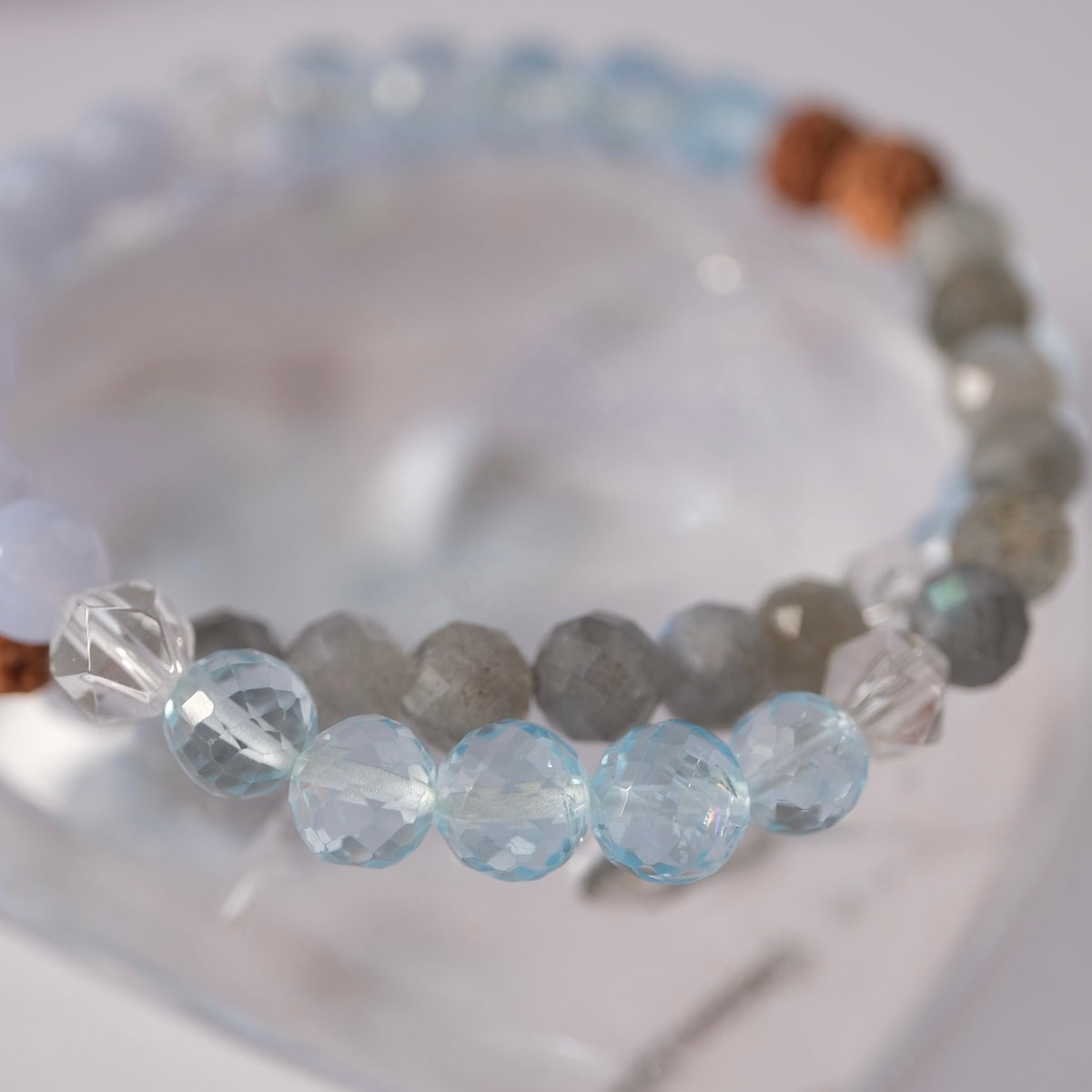 Vishuddhi Throat Chakra Bracelet | Topaz, Blue Lace, Labradorite