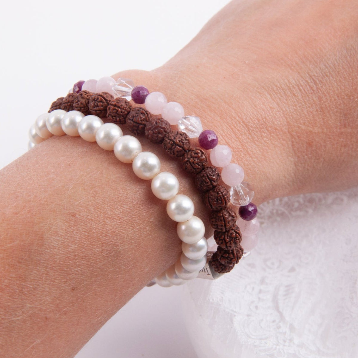 APHRODITE Love &amp; Beauty Bracelet | Ruby, Rose Quartz, Herkimer