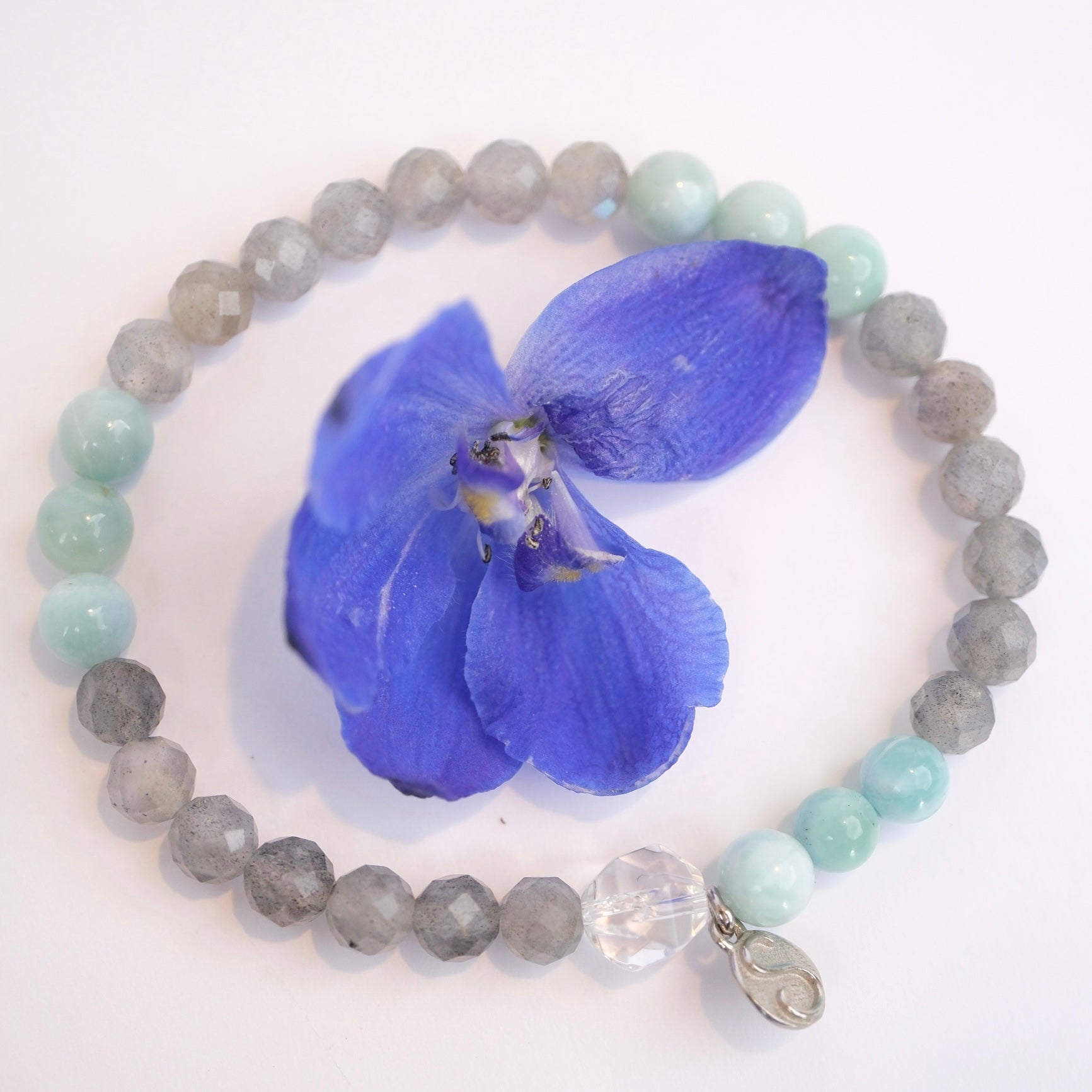 Beings of Light | Larimar, faceted Labradorite