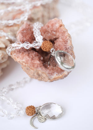 WHITE LIGHT MALA | Herkimer, Himalayan Quartz