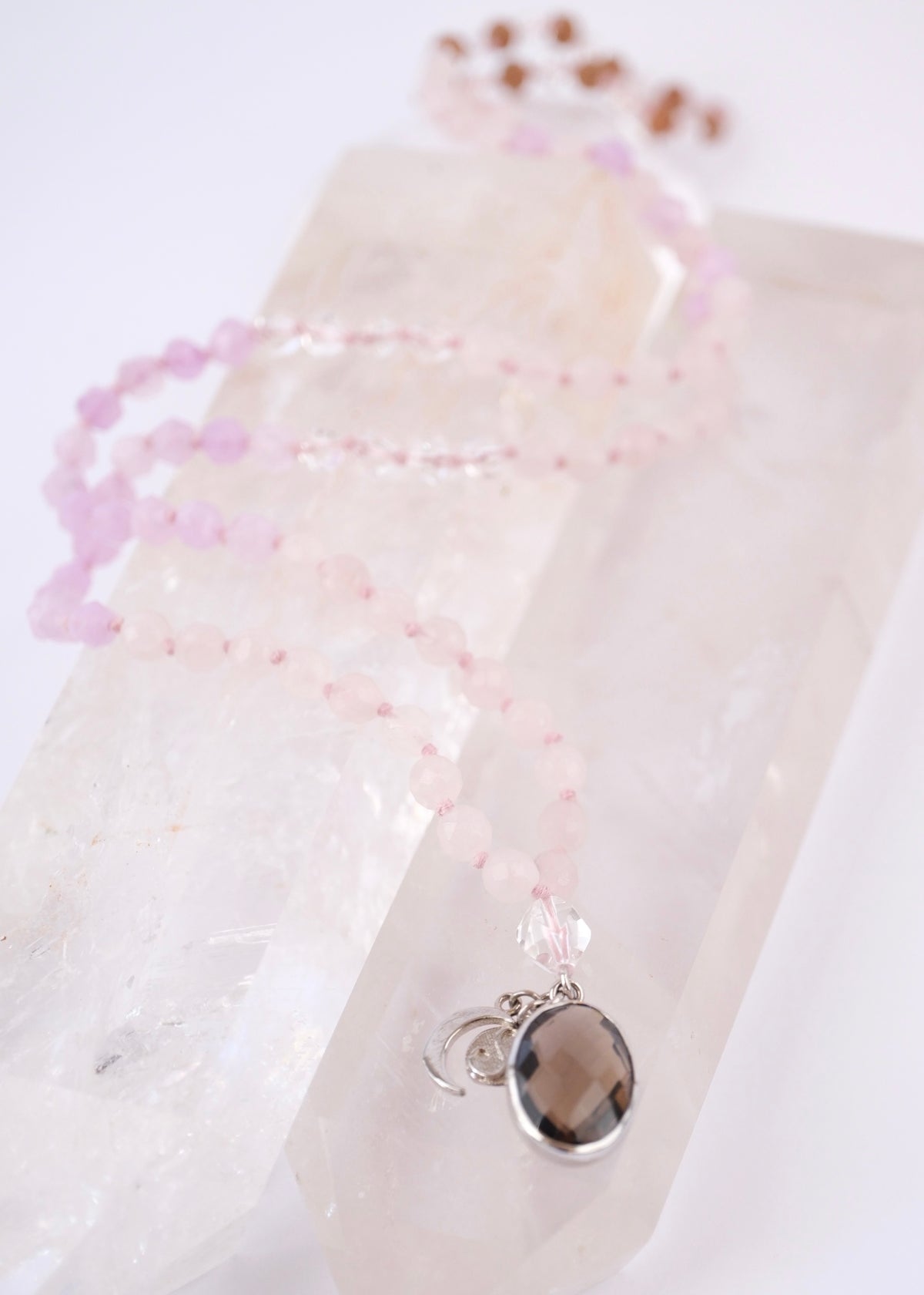 BHAVA Radiating Positivity Mala | Amethyst Herkimer, Smoky &amp; Rose Quartz
