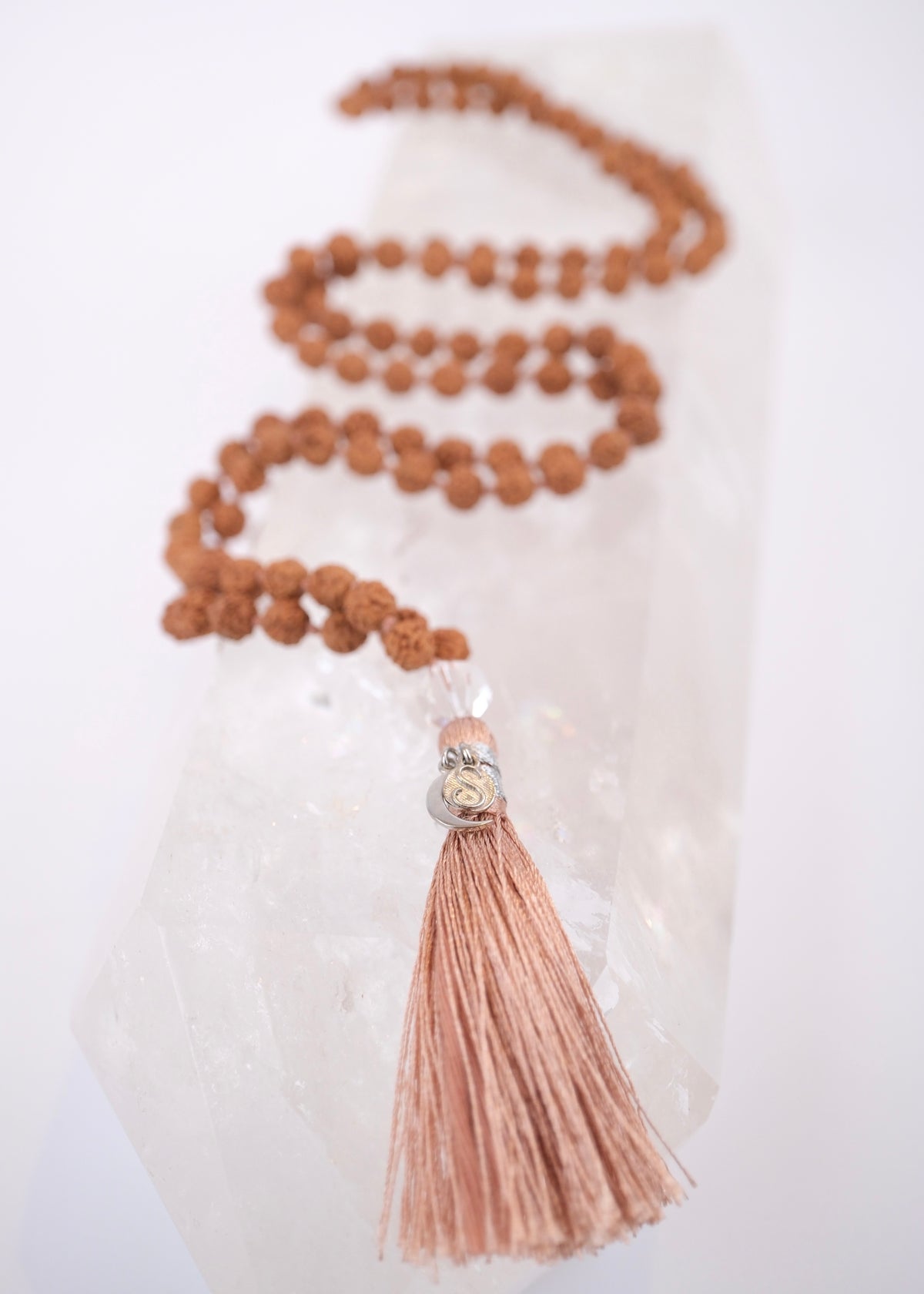 PARVATI Mother of the Universe | Rudraksha Meditation Mala with Herkimer