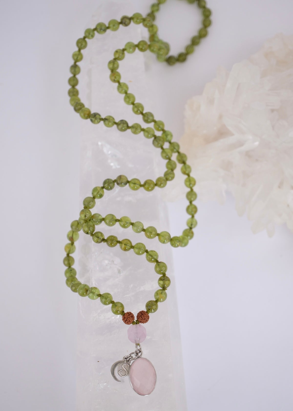 BHUVANESHWARI Goddess of the World Mala | Peridot, Lavender Amethyst, Rose Quartz