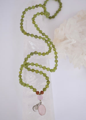 BHUVANESHWARI Goddess of the World Mala | Peridot, Lavender Amethyst, Rose Quartz