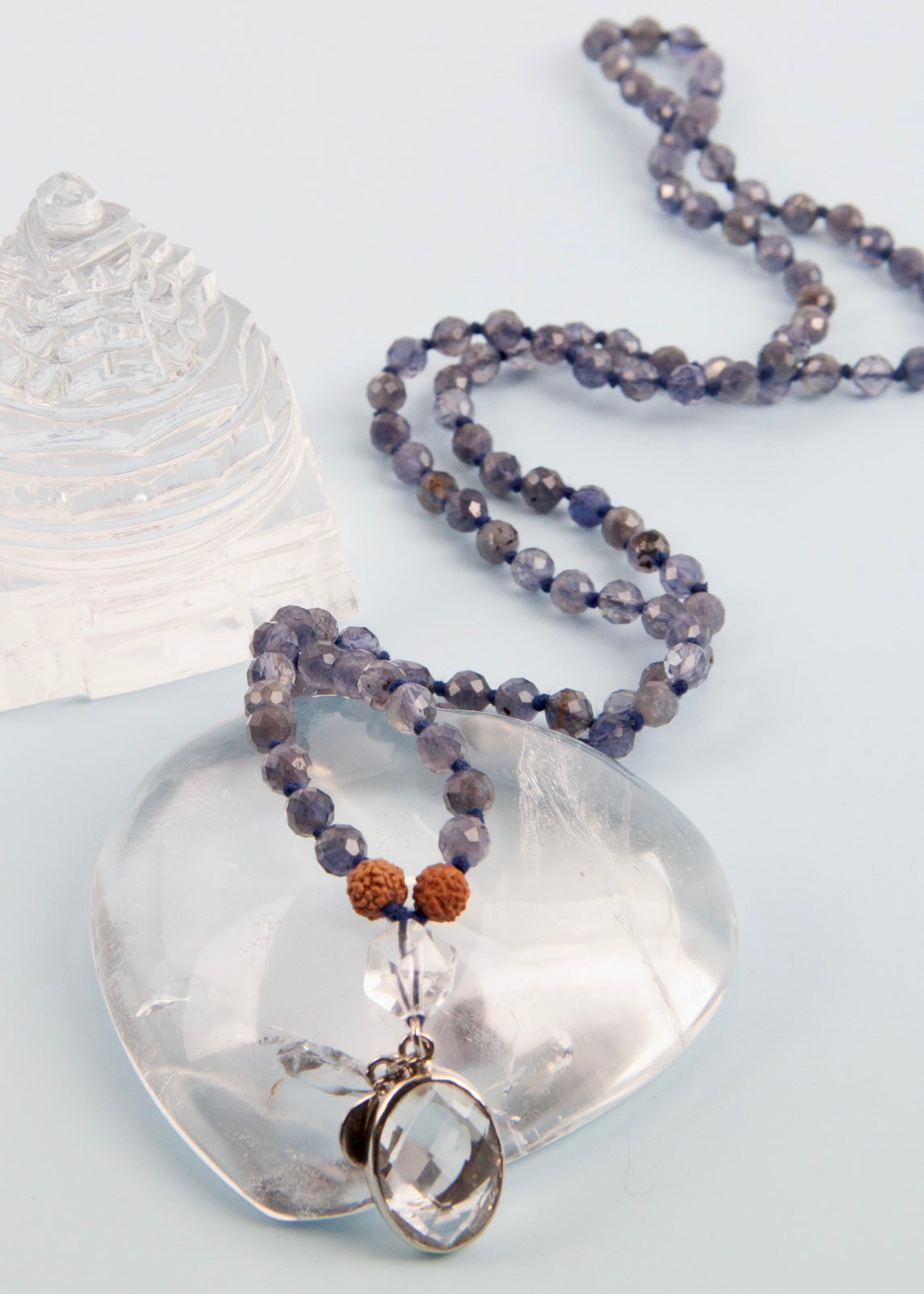 SHAMAN&#39;S Mala | Iolite, Himalayan Quartz, Herkimer, Rudraksha