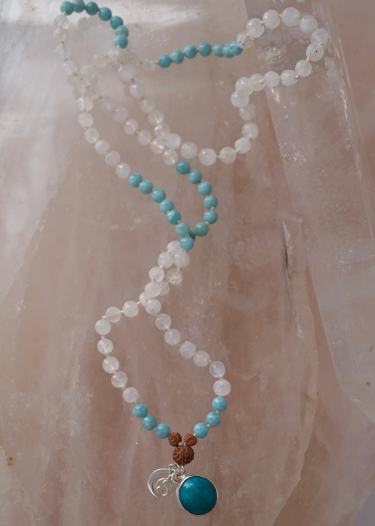 ATLANTIAN MALA | Larimar, Turquoise, Moonstone