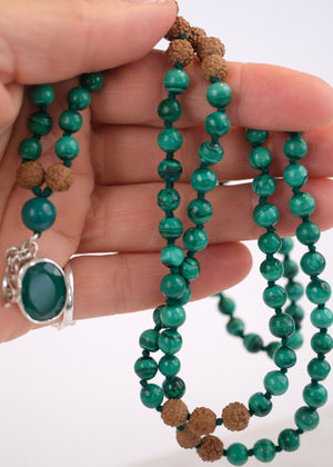 TRANSFORMATION Mala | Malachite, Green Onyx & Rudraksha
