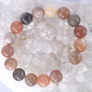 CHANDRA KALA Bracelet 'The Light of the Moon' | 12mm Moonstone with Herkimer