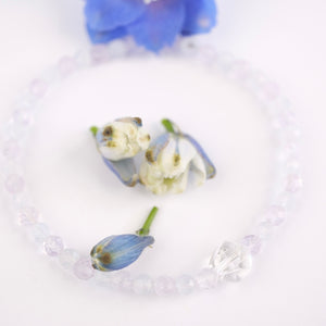 SARASWATI Flowing Grace | Lavender Amethyst, Aquamarine & Herkimer Diamond Bracelet