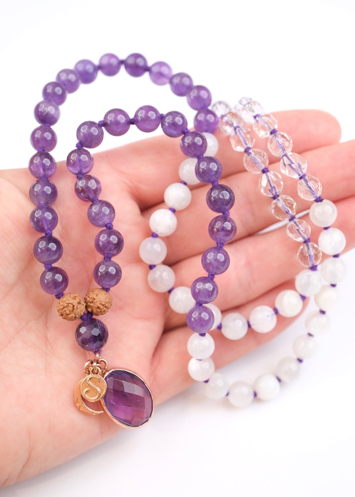 HERO’s Journey | Amethyst, Moonstone, Quartz Mala