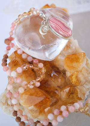 ATMA PREMA ‘The Sacred Self Love’ Mala | Rhodochrosite, Citrine, Pink Opal