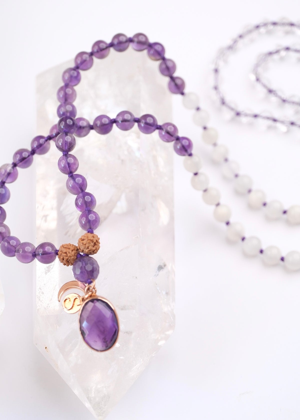 HERO’s Journey | Amethyst, Moonstone, Quartz Mala