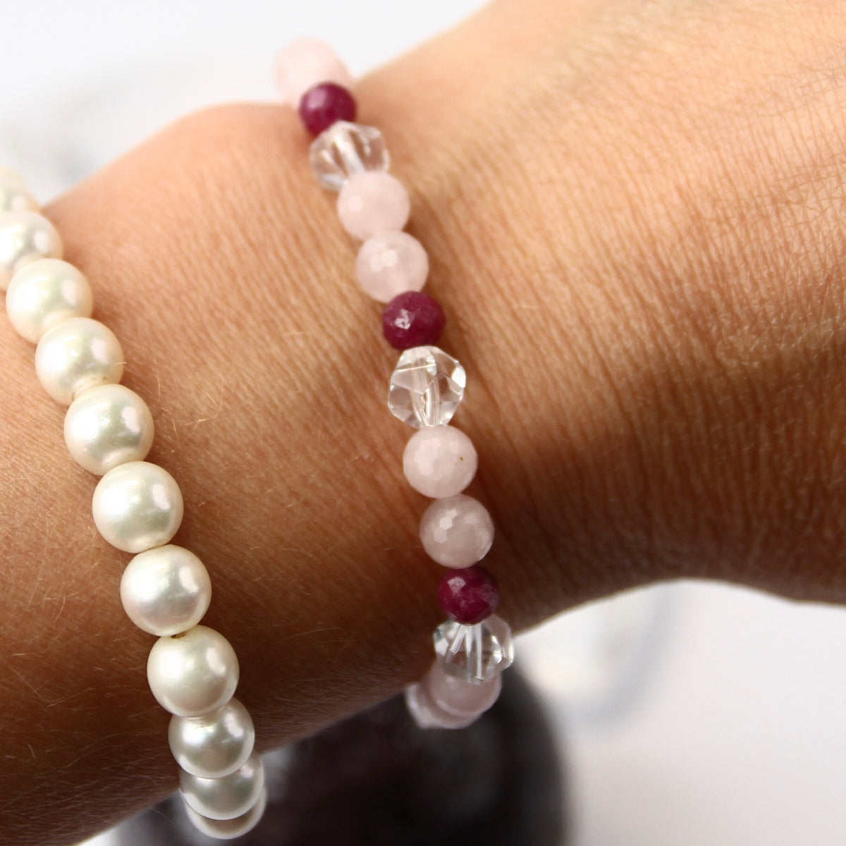 APHRODITE Love &amp; Beauty Bracelet | Ruby, Rose Quartz, Herkimer