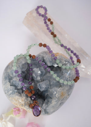 ANAHATA Spiritual Heart | Aventurine, Amethyst, Rudraksha Mala