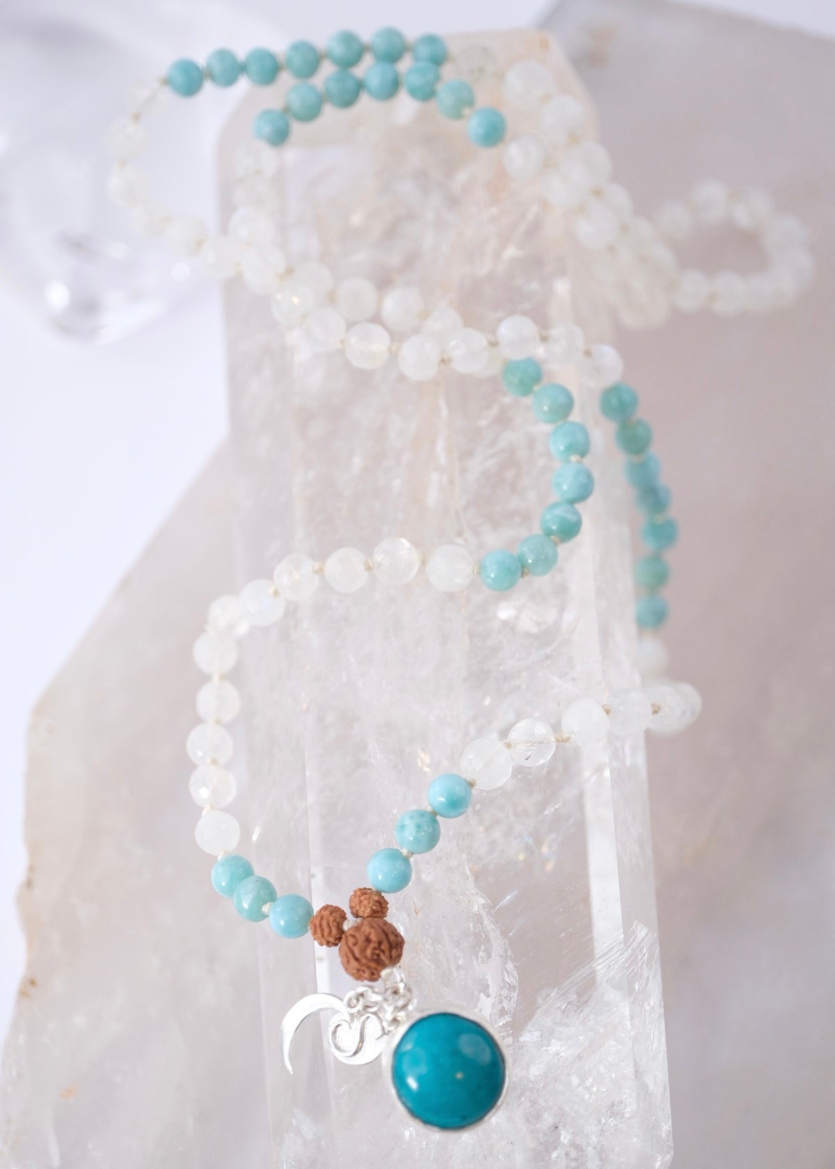 ATLANTIAN MALA | Larimar, Turquoise, Moonstone