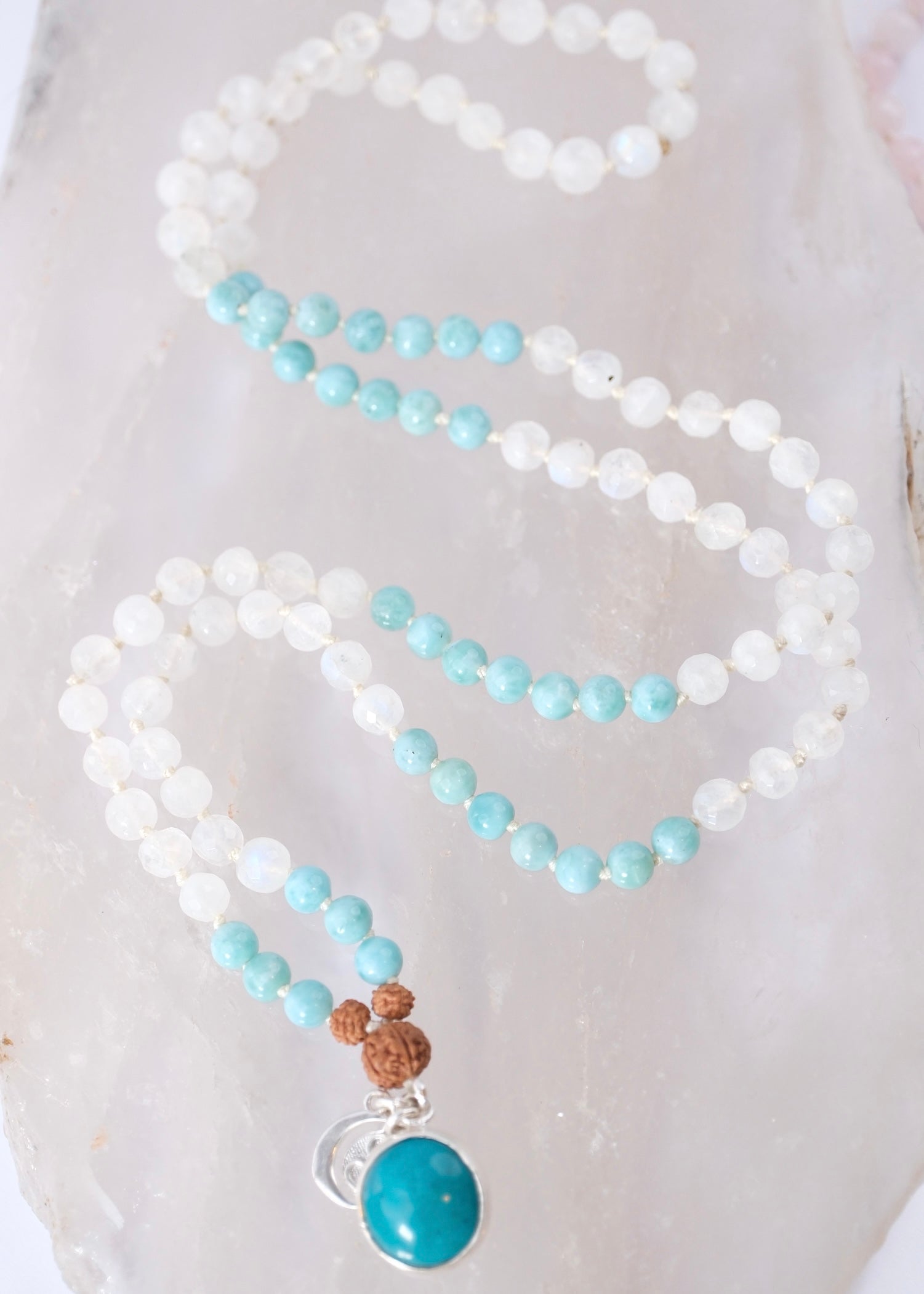 ATLANTIAN MALA | Larimar, Turquoise, Moonstone