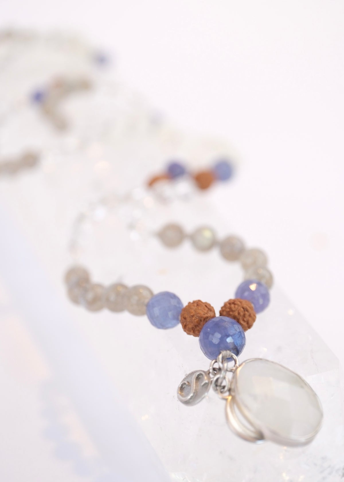 CHANDRASHEKHARA Crescent Moon (New Moon) | Tanzanite, Moonstone, Labradorite, Herkimer & Rudraksha