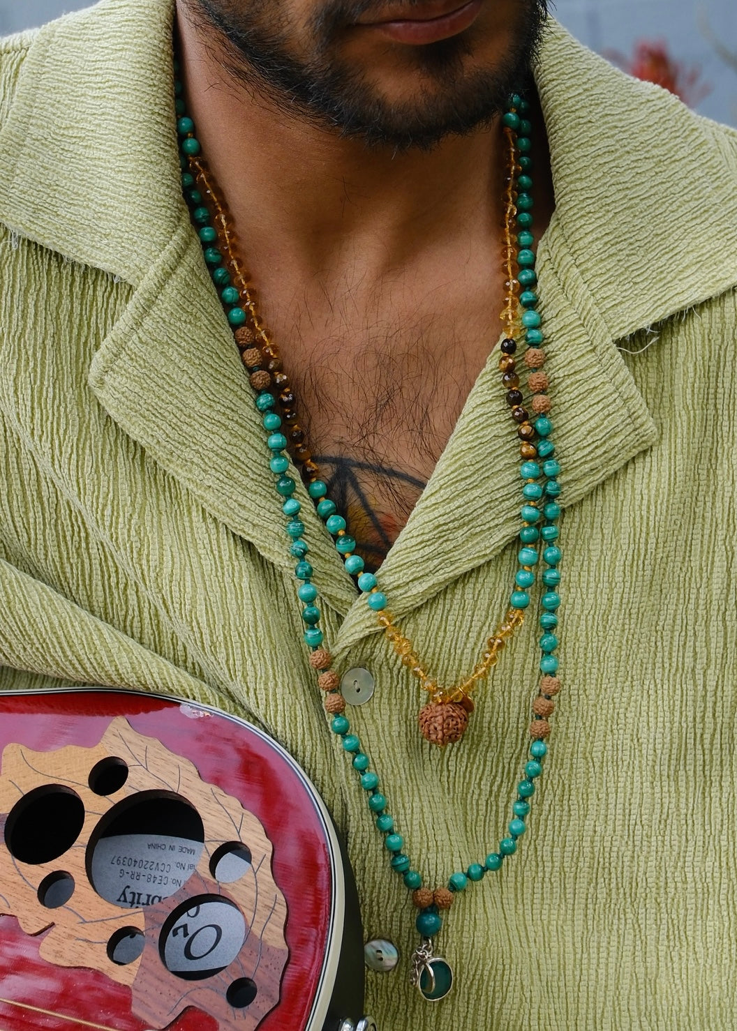 TRANSFORMATION Mala | Malachite, Green Onyx & Rudraksha