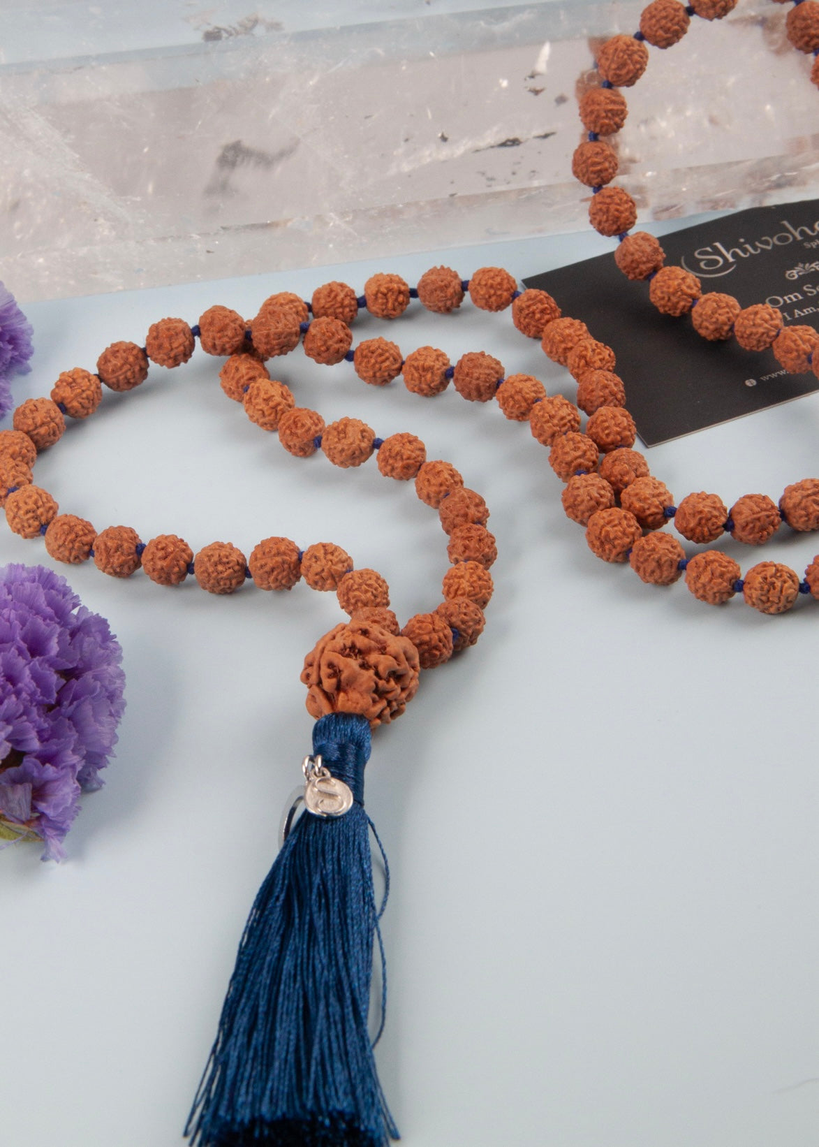 LIFE CHANGING 3 Mukhi Rudraksha | Large Meditation Mala | Trinity; Brahma Vishnu Mahesh. Past Present Future.