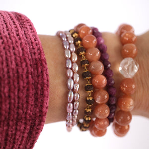 SURYA Blessings Bracelet 'The Radiant Blessing Sun' | 10mm Sunstone, Herkimer Quartz bracelet