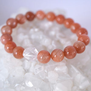 SURYA Blessings Bracelet 'The Radiant Blessing Sun' | 10mm Sunstone, Herkimer Quartz bracelet