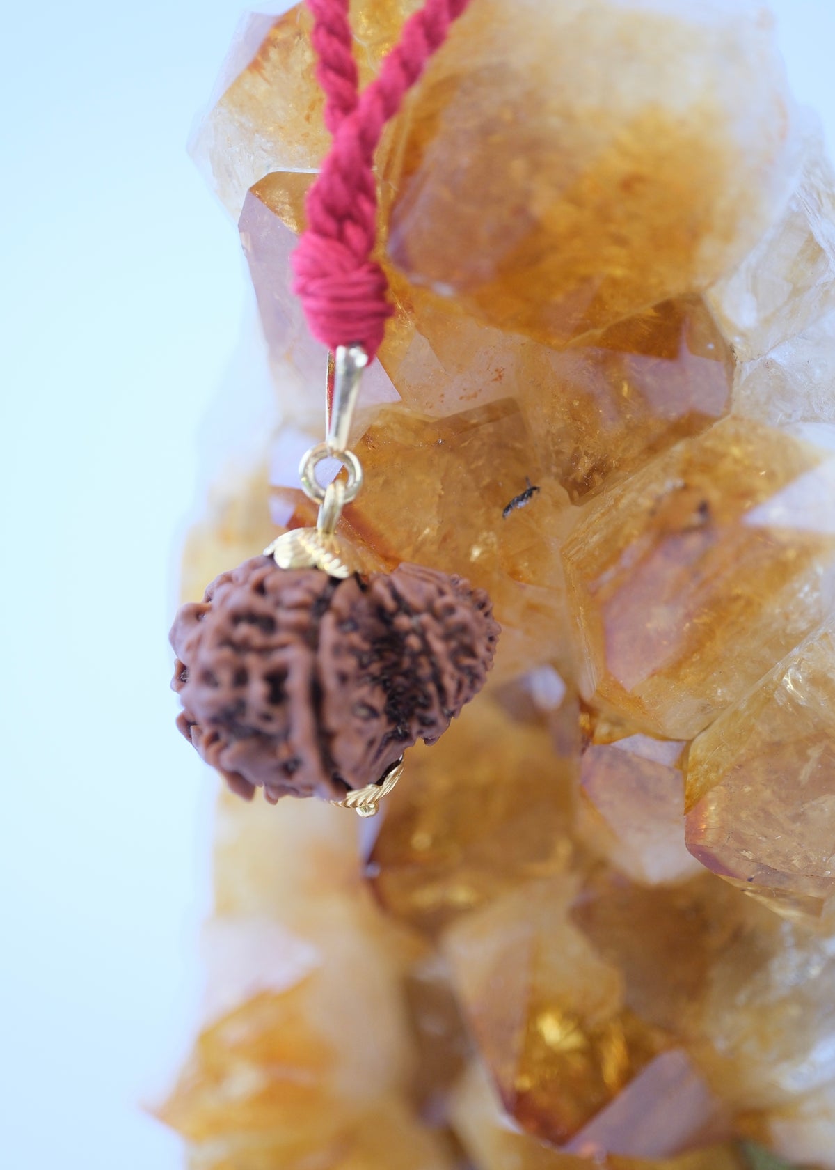 Garbh Gauri Rudraksha 18k Gold pendant | Rare Collectors Nepal bead