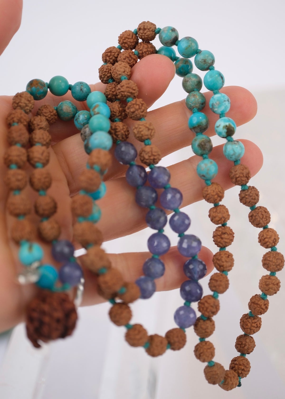 KEDAR Mala | Nepal Ganesh Rudraksha, Tanzanite, Turquoise